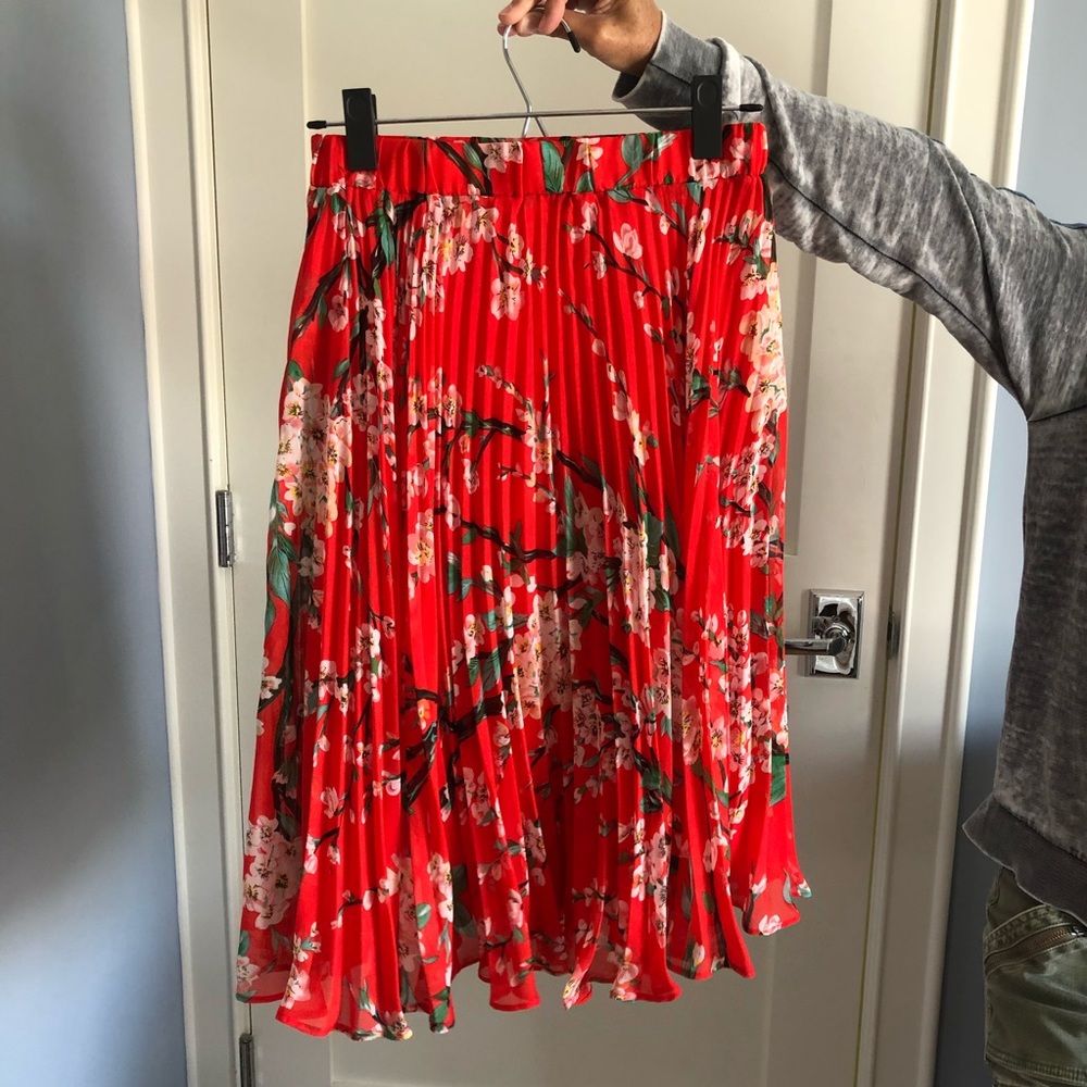 Red Midi Skirt